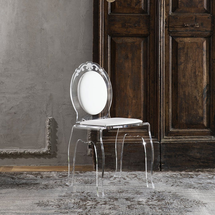 Vesta Charme Chair in Acrylic Crystal - Made in Italy