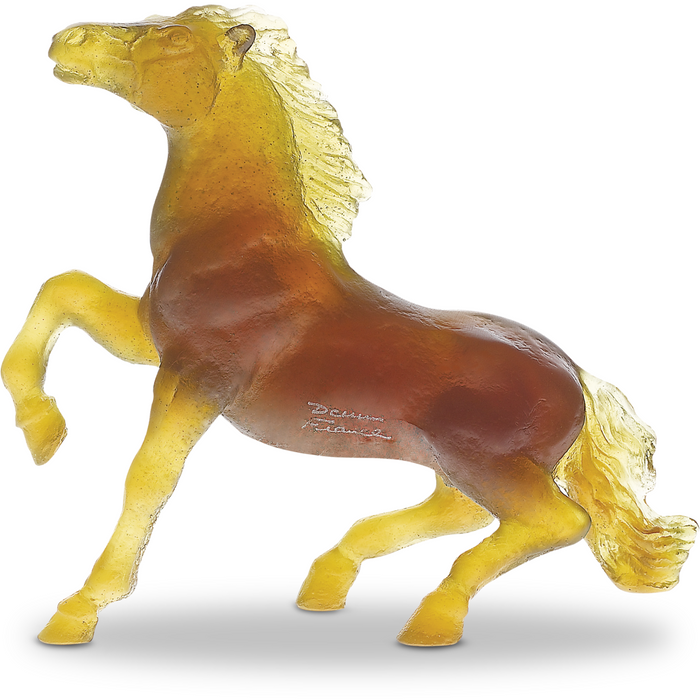 Daum - Crystal Brown Wild Horse by Jean-François Leroy - Time for a Clock
