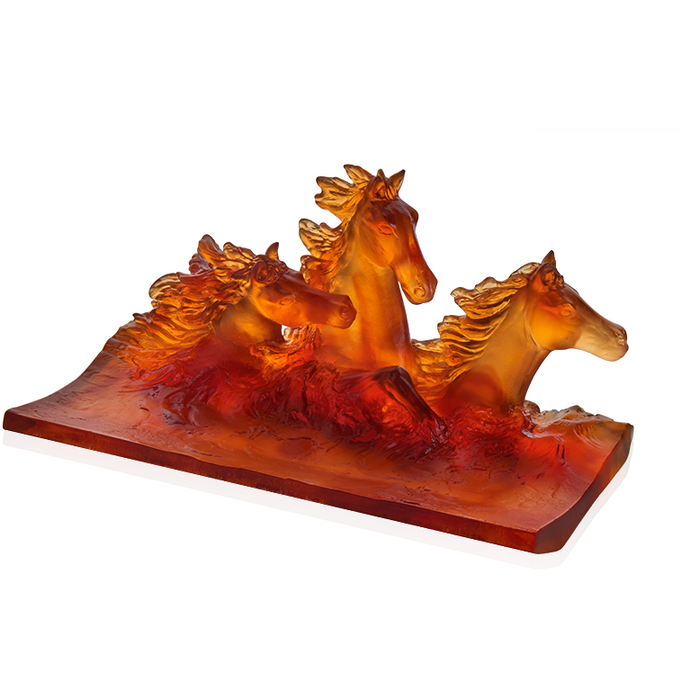 Daum - Crystal Cavalcade Pencil Holder in Amber - Time for a Clock