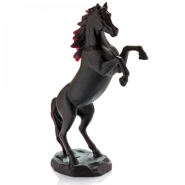 Daum - Crystal Spirited Horse in Black 500 Ex - Time for a Clock