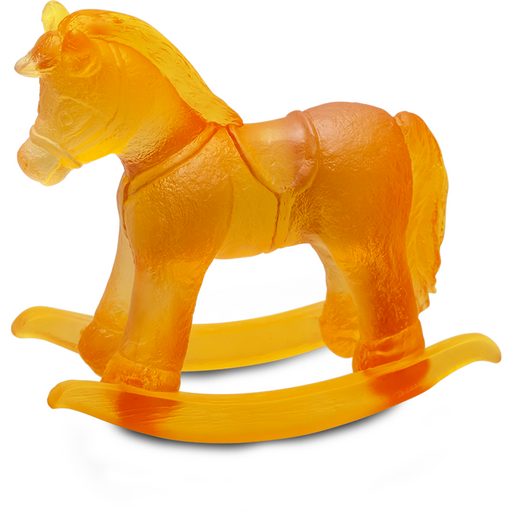 Daum - Crystal Rocking Horse in Amber - Time for a Clock