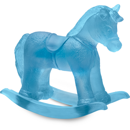Daum - Crystal Rocking Horse in Blue - Time for a Clock