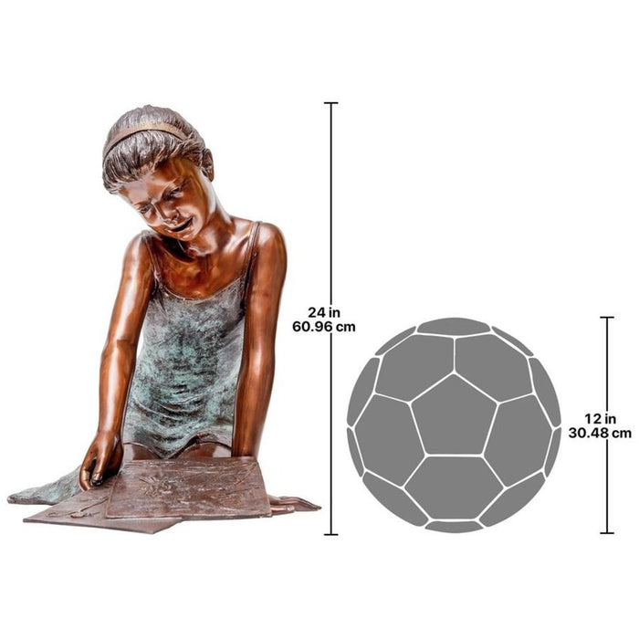 Design Toscano Samantha the Artist, Little Girl Cast Bronze Garden Statue