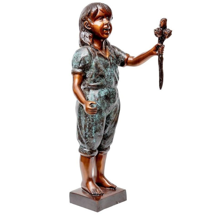 Design Toscano Olivia's Flower Girl Cast Bronze Garden Statue