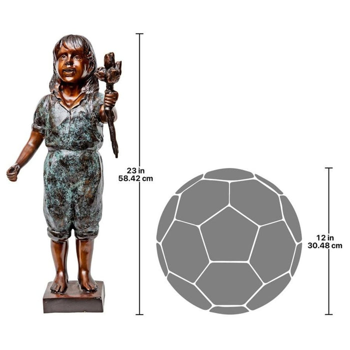 Design Toscano Olivia's Flower Girl Cast Bronze Garden Statue