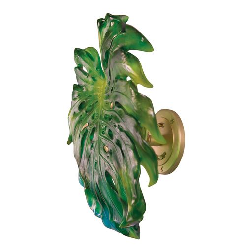 Daum - Small Long-Fixture Monstera Wall Leaf in Green by Emilio Robba - Time for a Clock