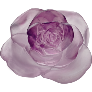Daum - Crystal Rose Passion Decorative Flower in Pink - Time for a Clock