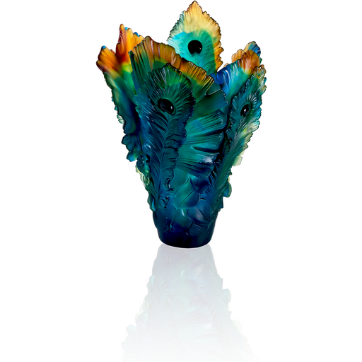 Daum - Crystal Large Fleur de Paon Vase - Time for a Clock