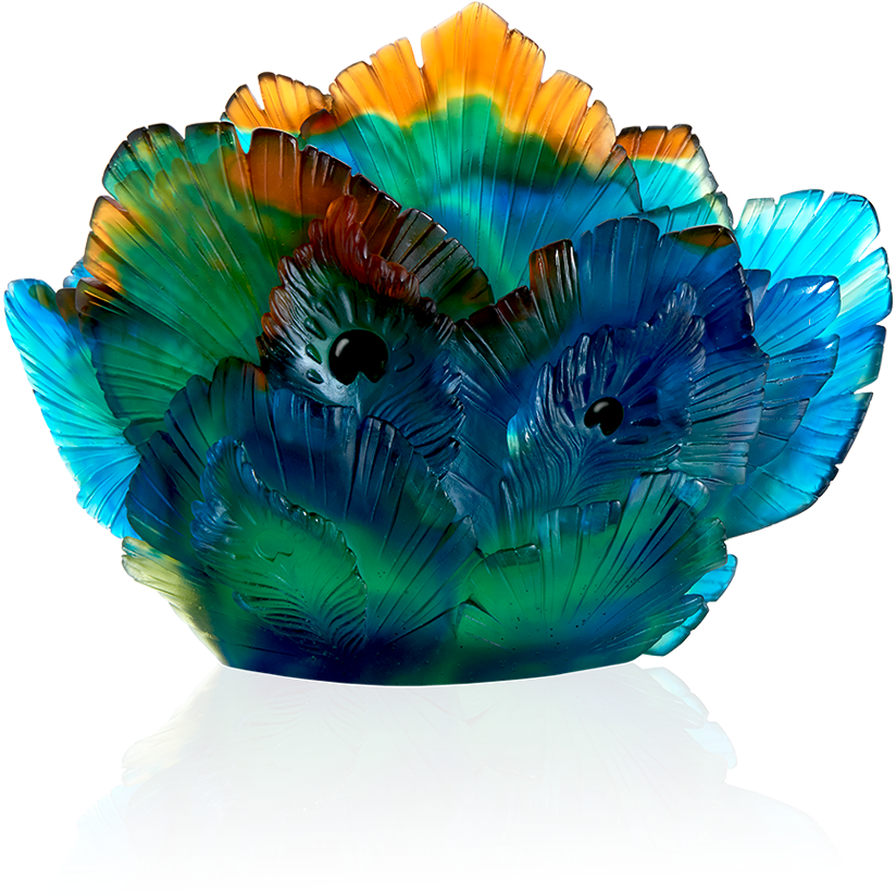 Daum - Crystal Fleur de Paon Vase | Time For a Clock — Time for a