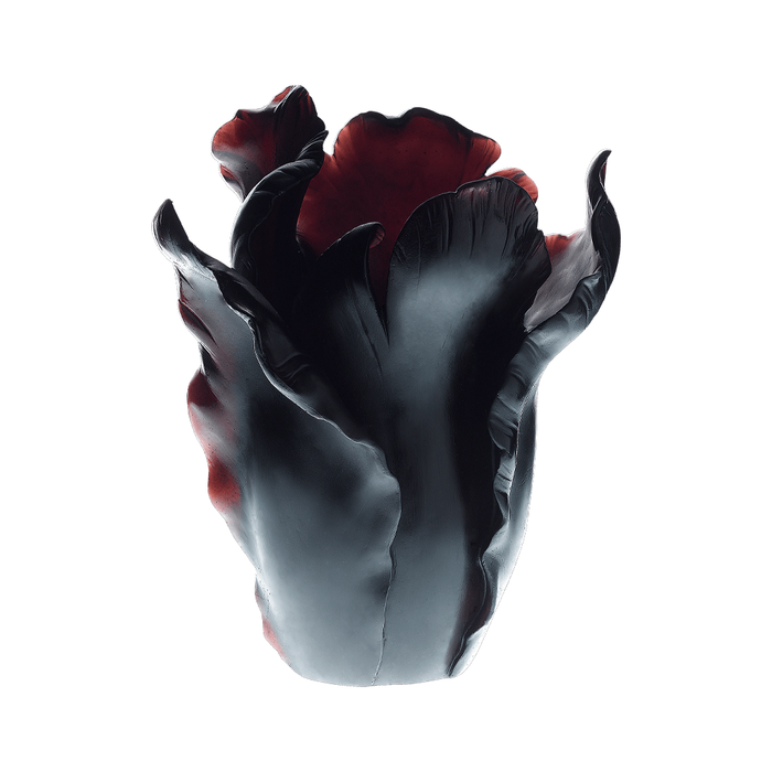 Daum - Large Crystal Tulip Vase in Dark Purple - Time for a Clock