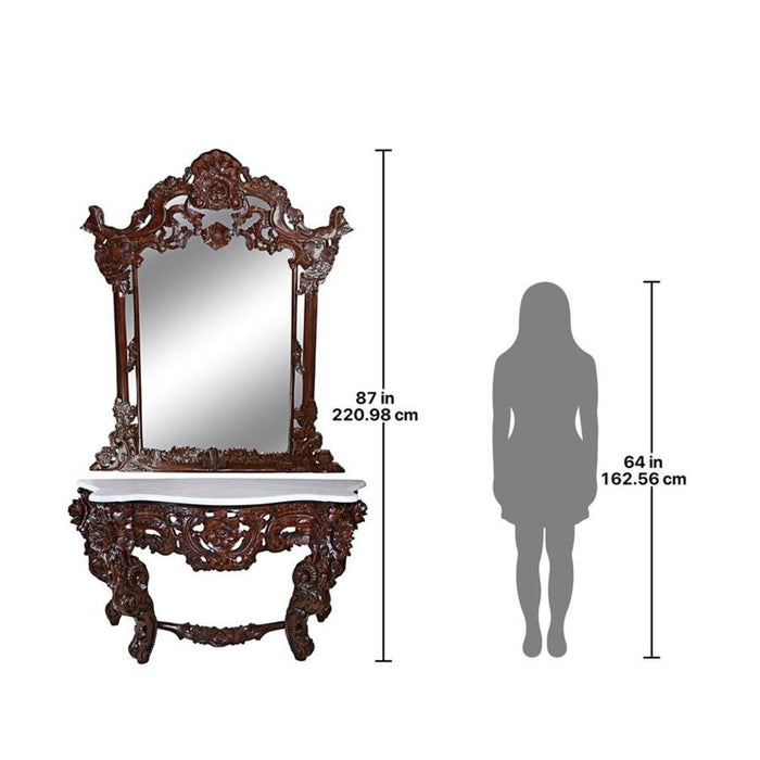 Design Toscano Hapsburg Mirror and Marble Topped Console Table