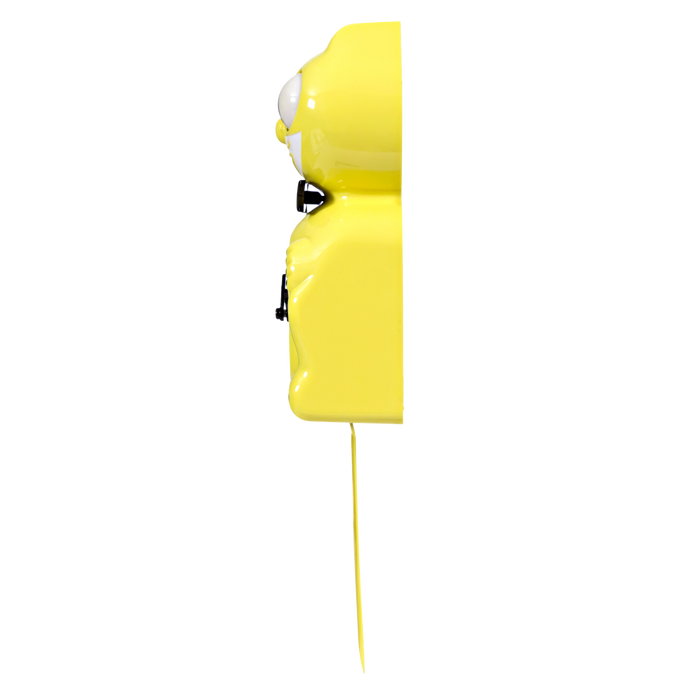 Kit-Cat Klock Majestic Yellow Gentlemen with Black Bow Tie - Made in U.S