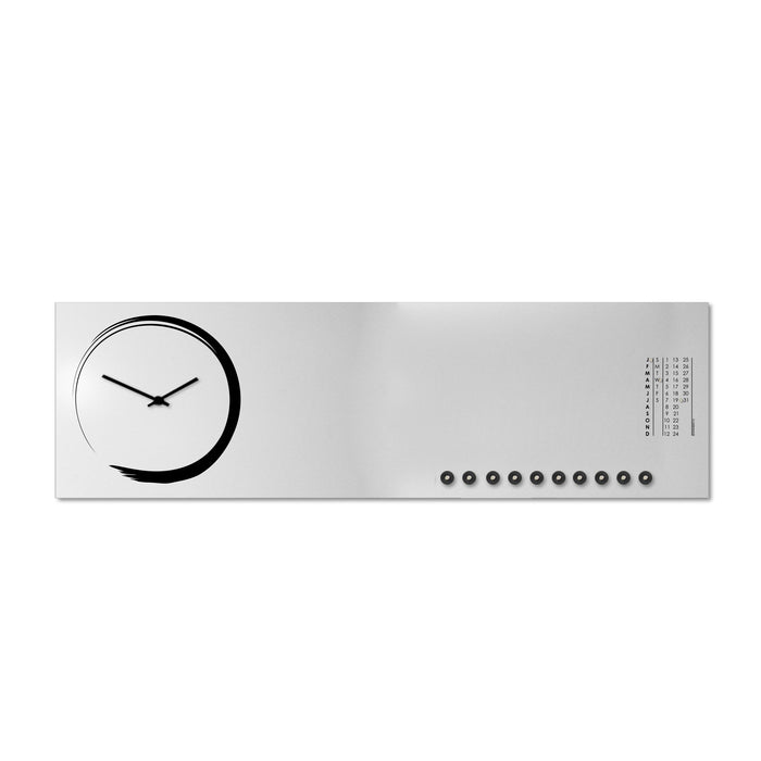 Design Object - S-ENSO Magnetic Board Horizontal Wall Clock - Made in Italy - Time for a Clock