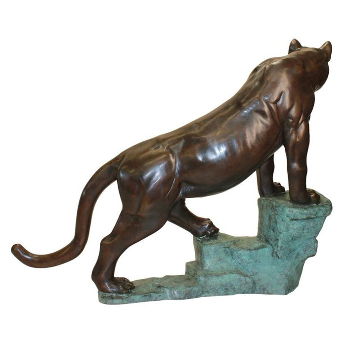 Design Toscano Cougar on a Rock Cast Bronze Garden Statue