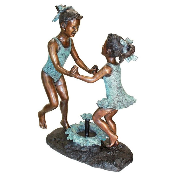 Design Toscano Dancing Splash Girls Cast Bronze Garden Statue