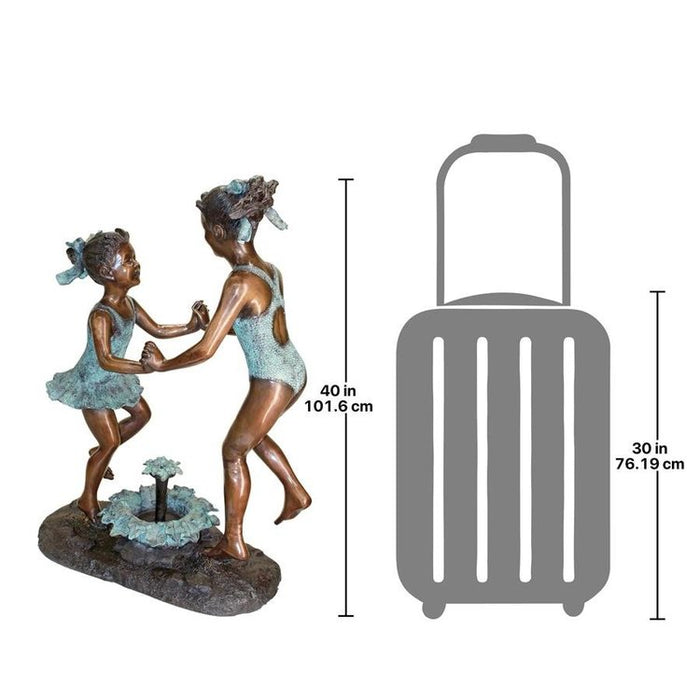 Design Toscano Dancing Splash Girls Cast Bronze Garden Statue