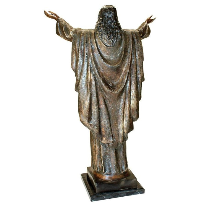 Design Toscano Jesus Christ with His Arms Raised Cast Bronze Garden Statue