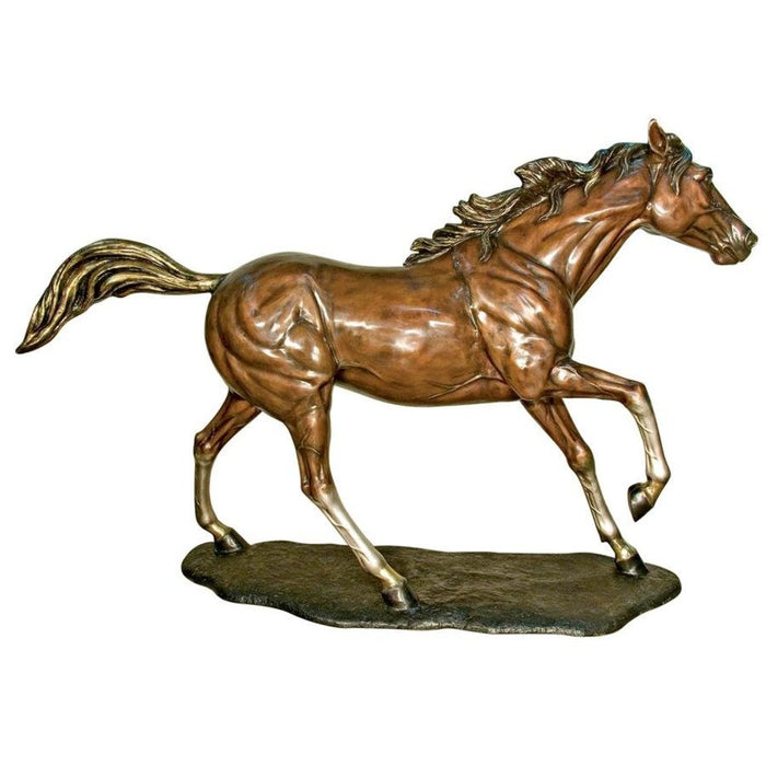 Design Toscano Galloping Steed, Horse Cast Bronze Garden Statue