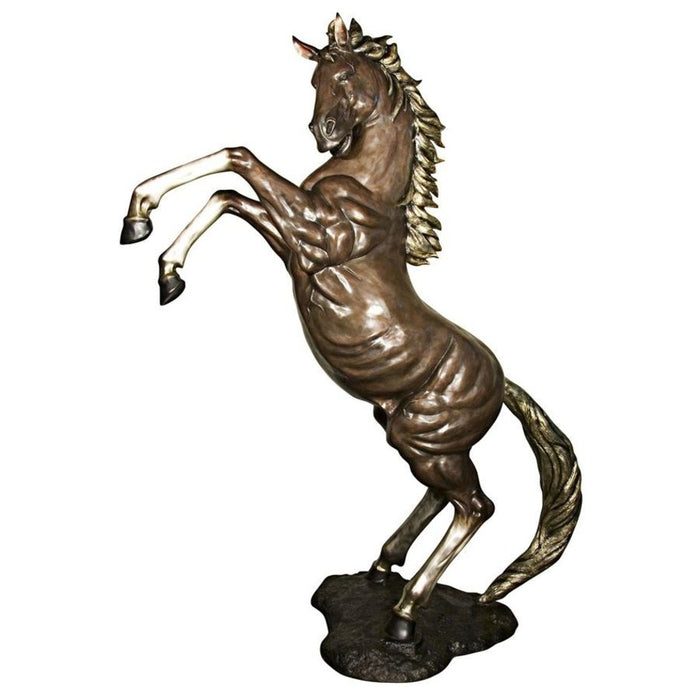 Design Toscano Majestic Spirit, Rearing Horse Cast Bronze Garden Statue: Left