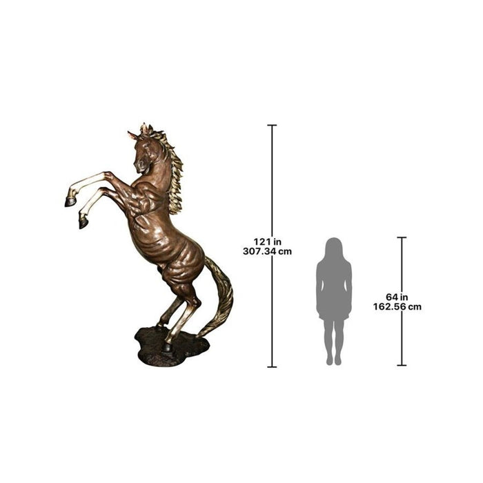Design Toscano Majestic Spirit, Rearing Horse Cast Bronze Garden Statue: Left