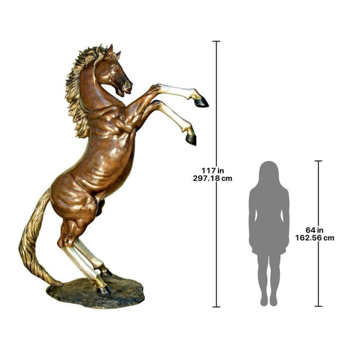 Design Toscano Majestic Spirit, Rearing Horse Cast Bronze Garden Statue: Right