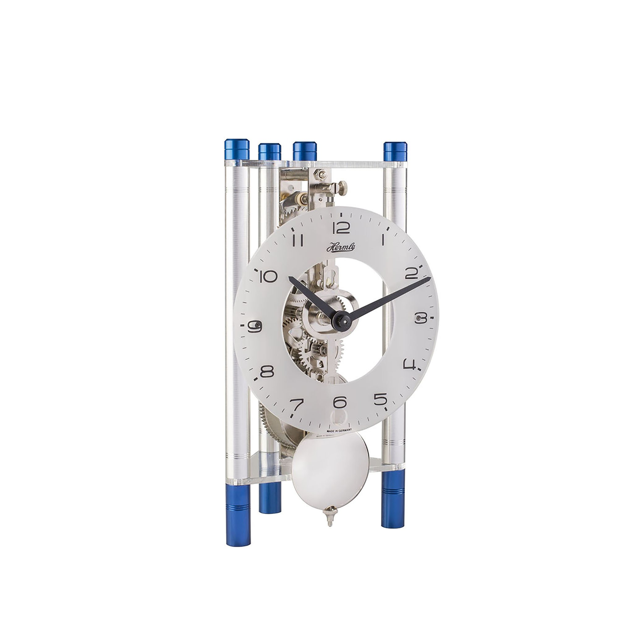 Triangular Desk Clock Hermle Lakin Triangular Table Clock - Blue Arabic  Glass Dial With 8-Day Mechanical Movement 8-day Mechanical Clock