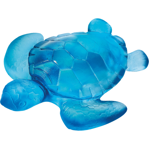 Daum - Crystal Mini Sea Turtle in Blue - Time for a Clock