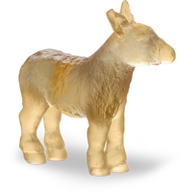 Daum - Crystal Mini Donkey in Amber & Grey - Time for a Clock