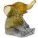 Daum - Crystal Mini Elephant in Amber & Grey - Time for a Clock