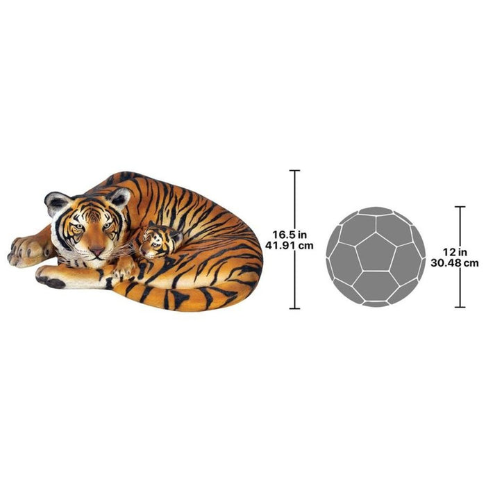 Design Toscano Life-Size Resting Bengal Tigress and Cub Statue