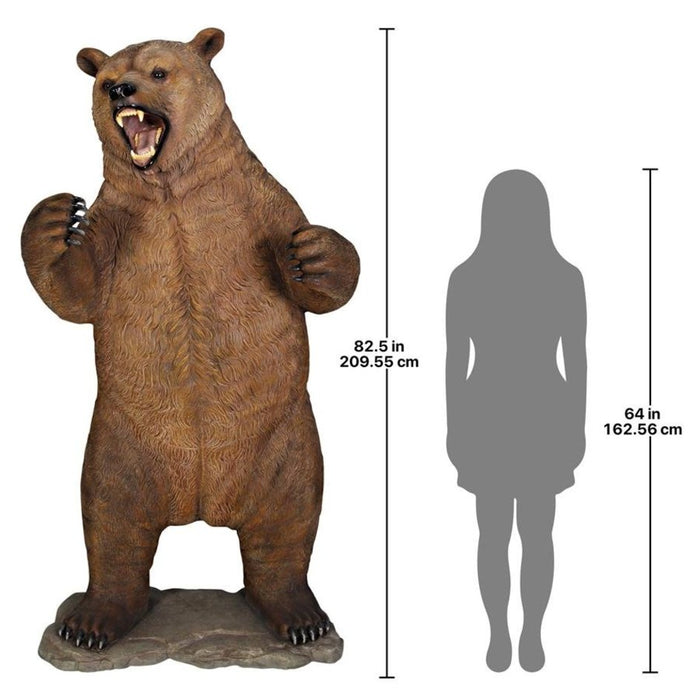 Design Toscano Growling Grizzly Bear Life-Size Statue