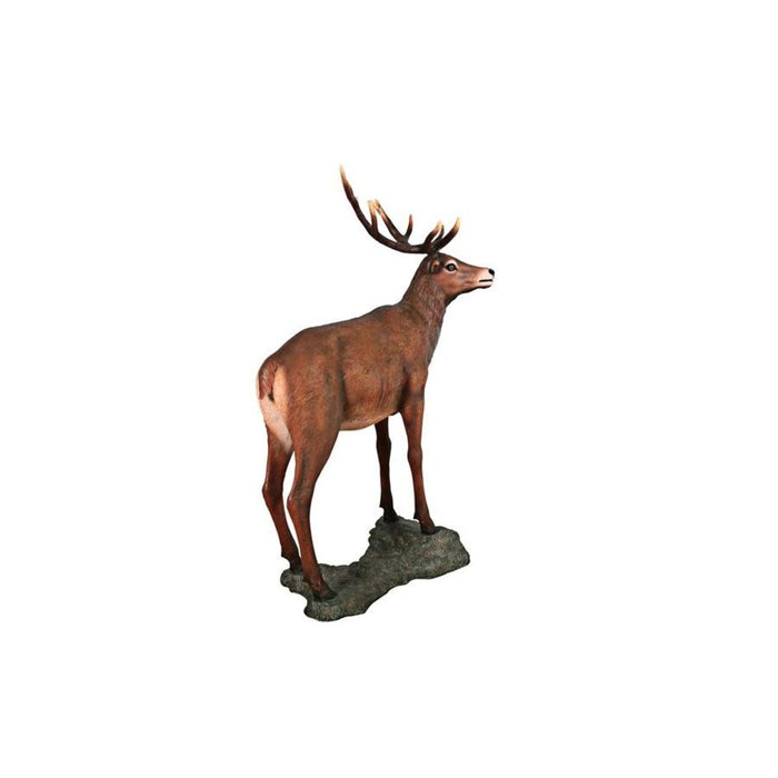 Design Toscano Grande-Scale Red Deer Buck Statue with Base