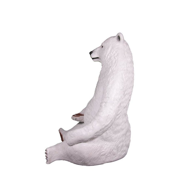 Design Toscano Sitting Pretty Oversized Polar Bear Statue with Paw Seat