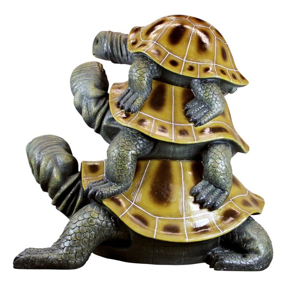 Design Toscano 9 in. H Three's a Crowd Stacked Turtle Statue QL56360 - The  Home Depot