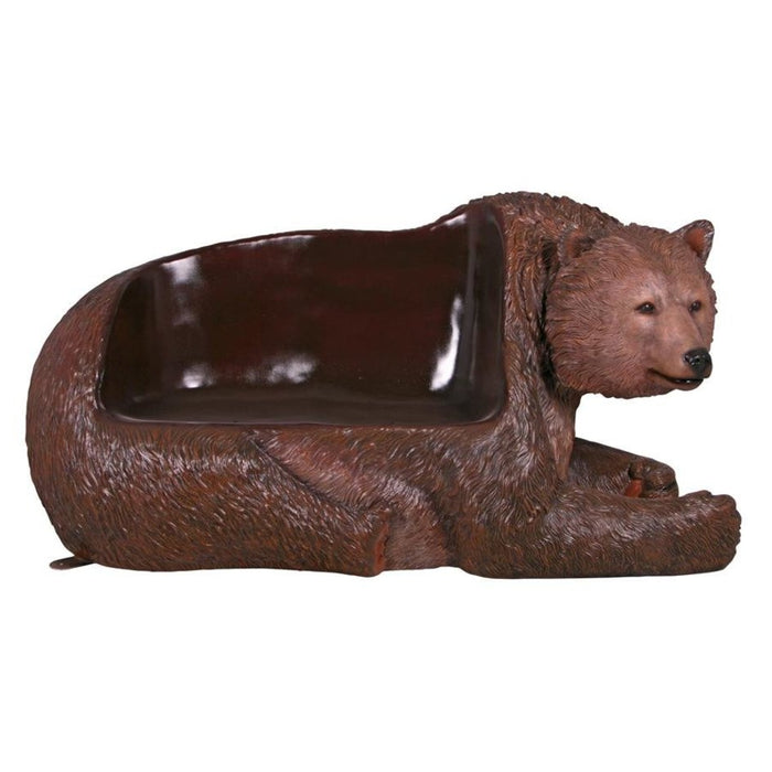 Design Toscano Brawny Grizzly Bear Bench Sculpture