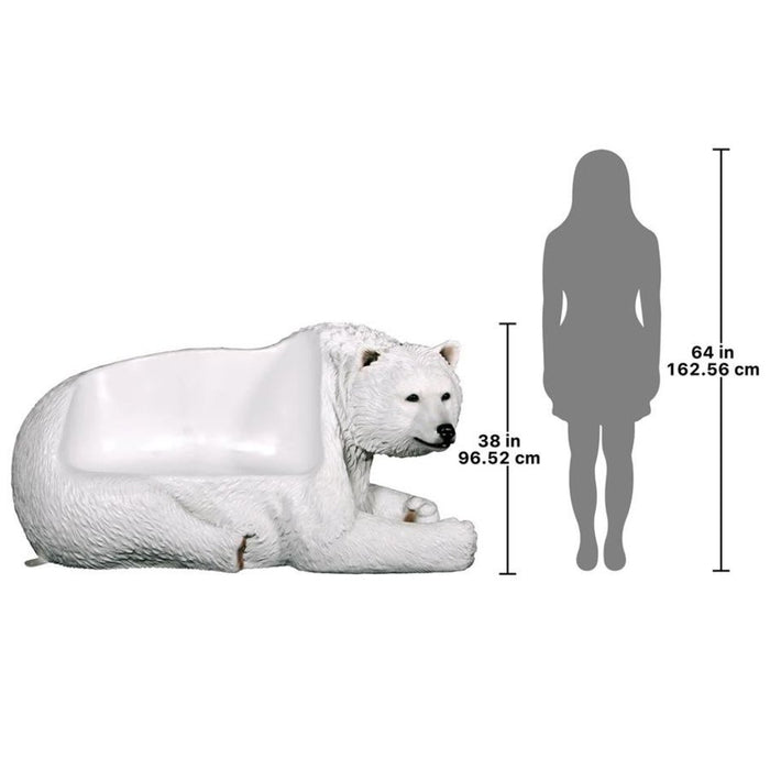Design Toscano Brawny Polar Bear Bench Sculpture
