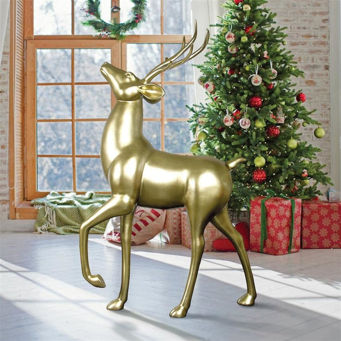 Design Toscano Santa's Prancing North Pole Reindeer Holiday Statue: Each