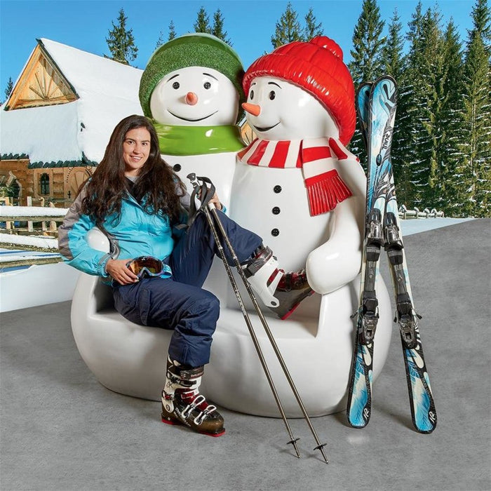 Design Toscano Powder Pals Holiday Snowman Bench