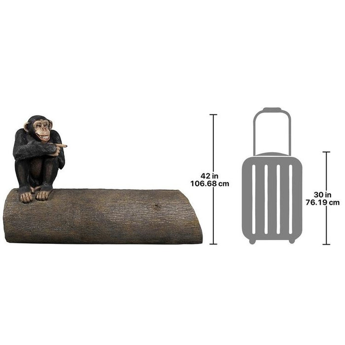 Design Toscano Monkey See Monkey Do Chimpanzee Sculptural Bench