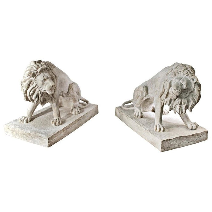 Design Toscano Kingsbury Garden Giant Lion Sentinel Statues: Looking Right