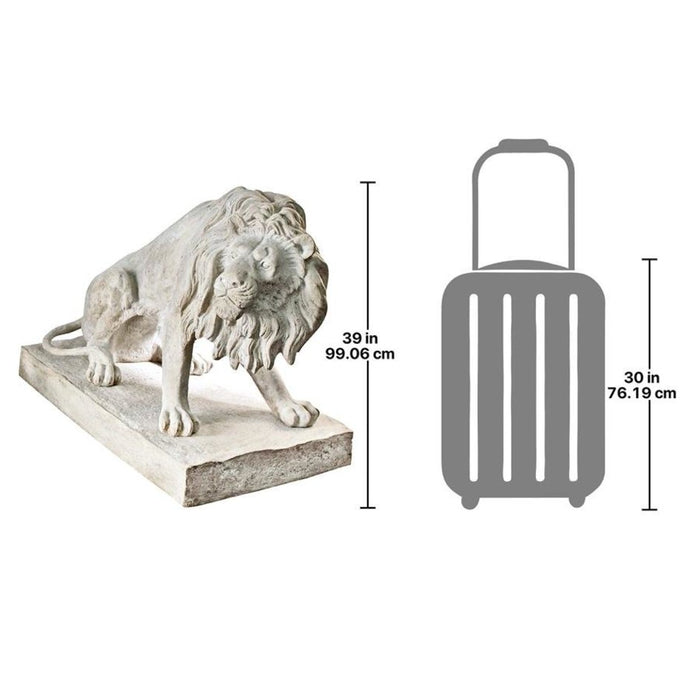 Design Toscano Kingsbury Garden Giant Lion Sentinel Statues: Looking Right
