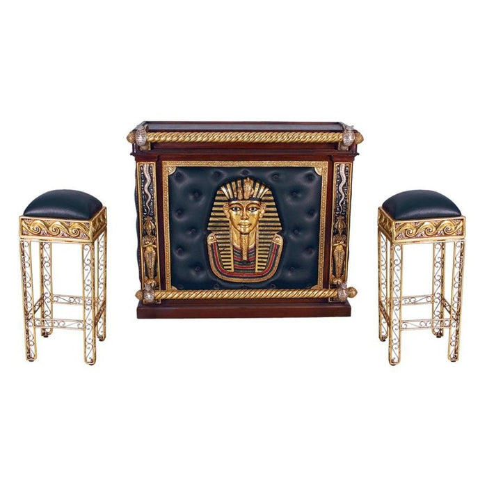 Design Toscano The Altar of Tenenit Egyptian Bar with Two Barstools