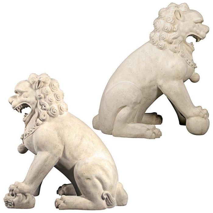Design Toscano Grand Palace Chinese Lion Foo Dog Statues: Set of Male & Female (alone)