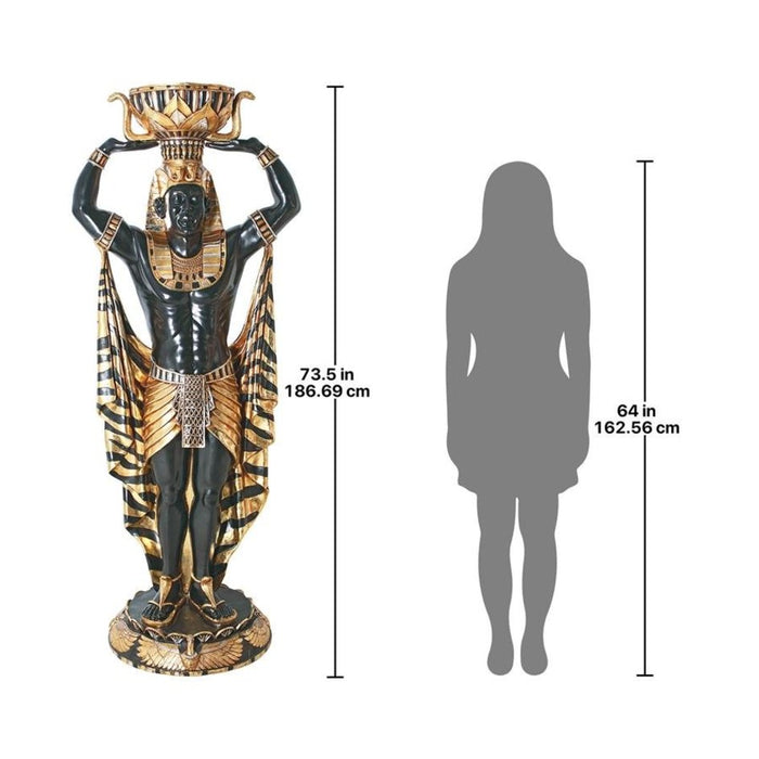 Design Toscano Cleopatra's Egyptian Nubian Guard with Urn: Grande-Scale Statue