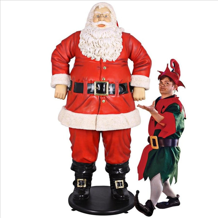Design Toscano Jolly Santa Claus Life-Size Statue: Grande Scale