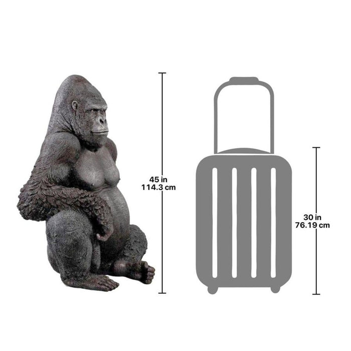 Design Toscano Black-back Western Lowland Gorilla Giant Great Ape Statue