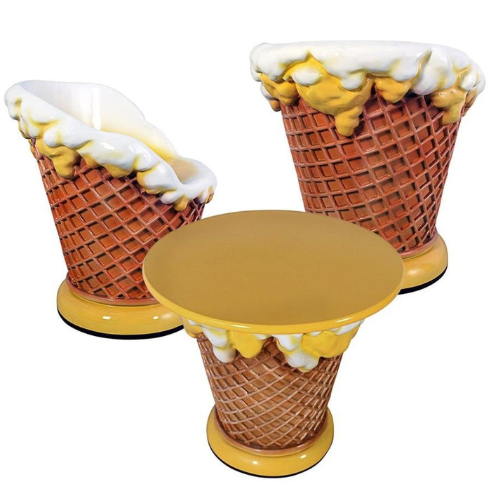 Design Toscano Ice Cream Parlor Table and Chairs Collection