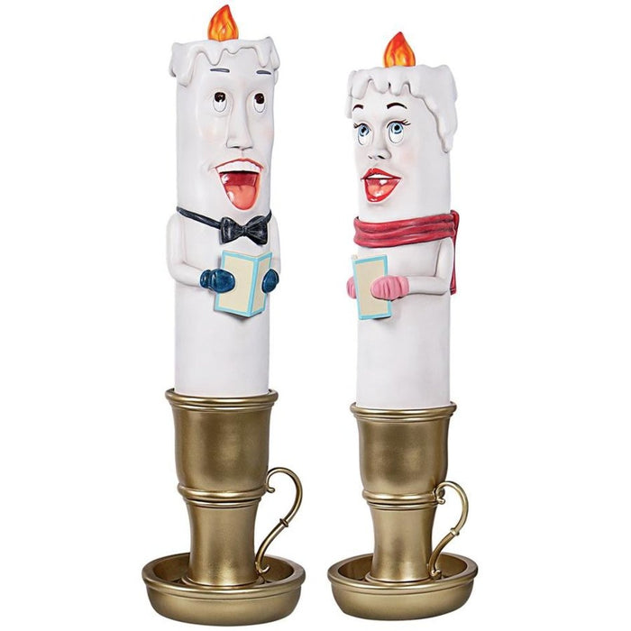 Design Toscano Holiday Luminaries Welcoming Candle Door Sentry Statues: Set of Two