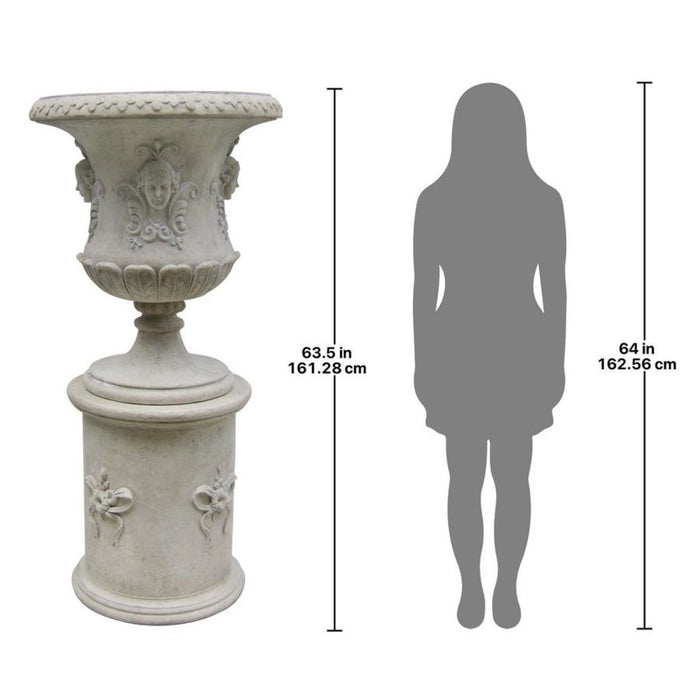 Design Toscano Goddess Flora Architectural Garden Urn Statue with Plinth