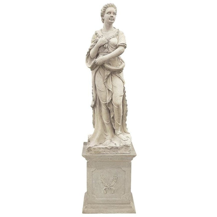 Design Toscano The Four Goddesses of the Seasons Statue: Winter Statue & Plinth